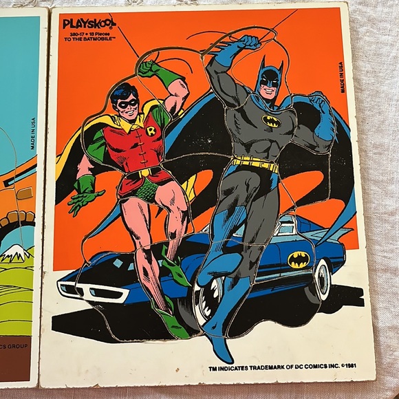 Playskool Vintage Batman Robin Puzzle and captain America wood puzzles - Picture 2 of 3